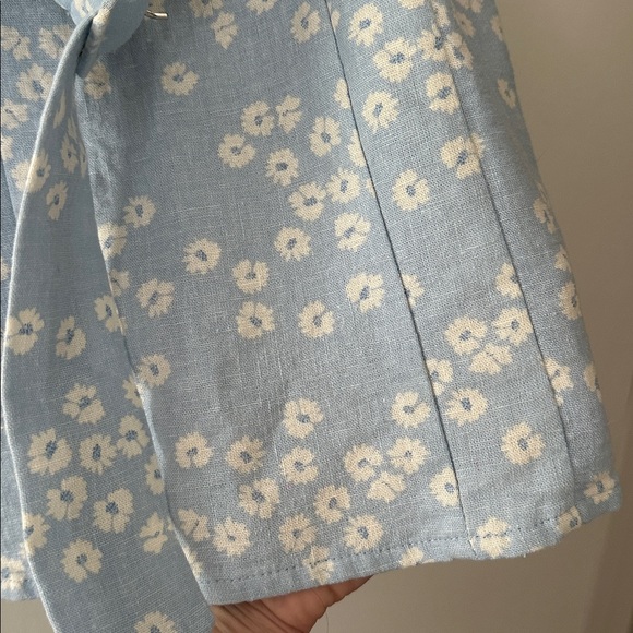 Zara Blue/White Floral Belted Mini Dress - Size Small - LIKE NEW - Picture 3 of 7